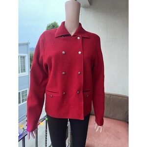 Amore Women’s Red Double Breasted Wool Coat Red Size L